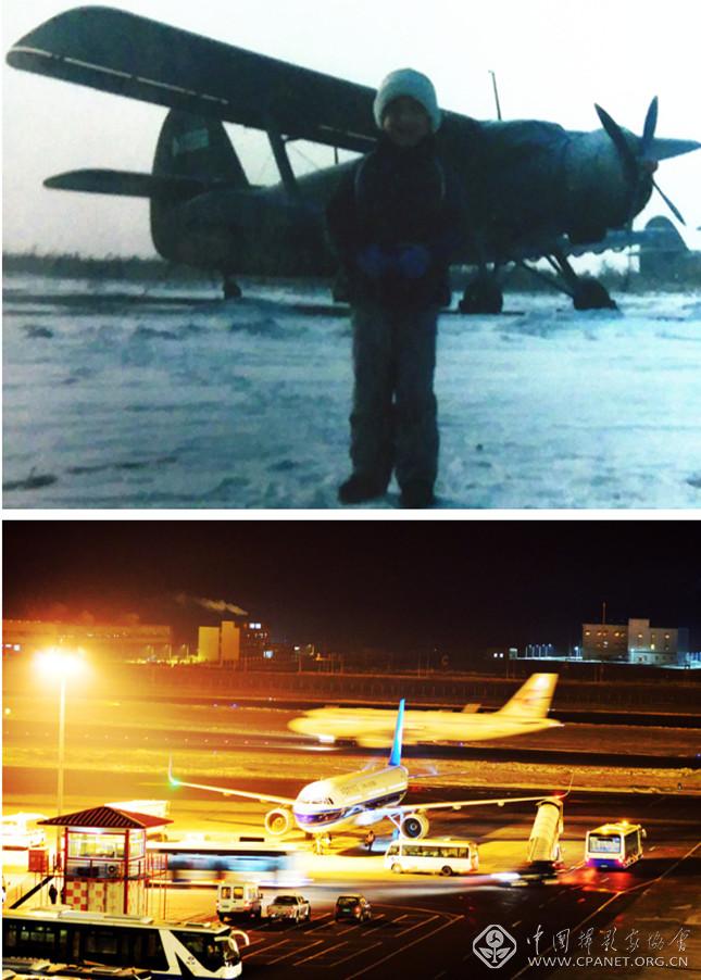 1986年哈尔滨马家沟机场的运5飞机2018年哈尔滨太平国际机场的空客飞机刘航摄.jpg